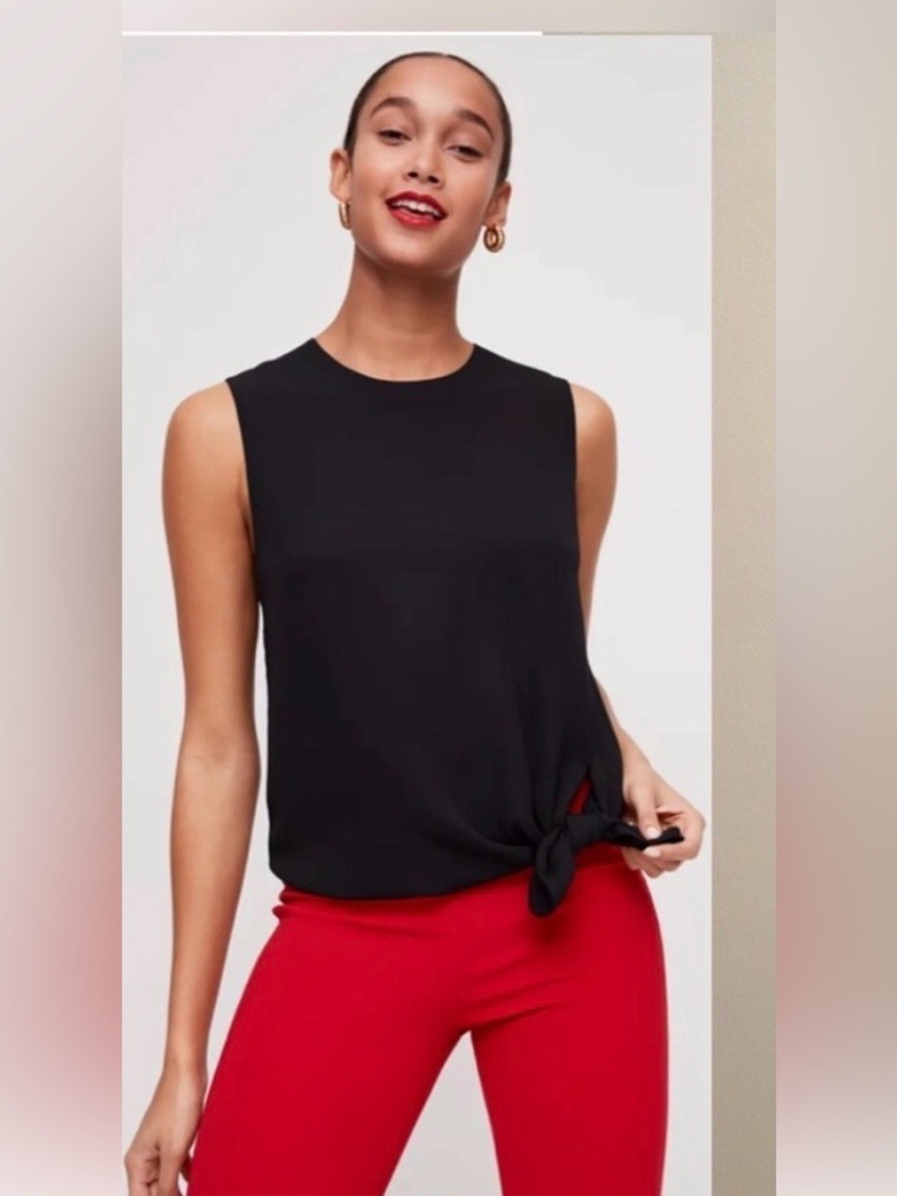 Aritzia Babaton Hopkins Blouse in Black Sz XS